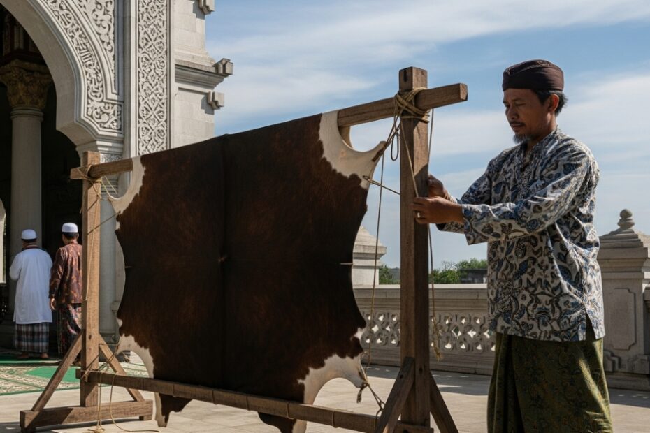 5 Langkah Cara Mengeringkan Kulit Sapi untuk Pembuatan Bedug Masjid